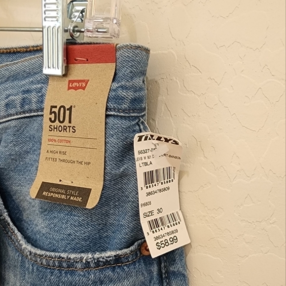 LEVI'S 501 Cutoff Blue Jean Shorts - Picture 4 of 4